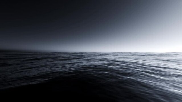 abstract dark water, minimalistic animated ocean waves, slow motion animation, 4k loop