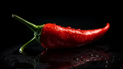 Papier Peint photo autocollant Piments forts Fresh hot red chili pepper