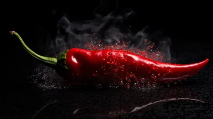Foto op Plexiglas Fresh hot red chili pepper © Fauzia