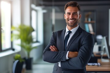 Successful Businessman Displaying Leadership In Modern Office, Exuding Confidence And Professionalism