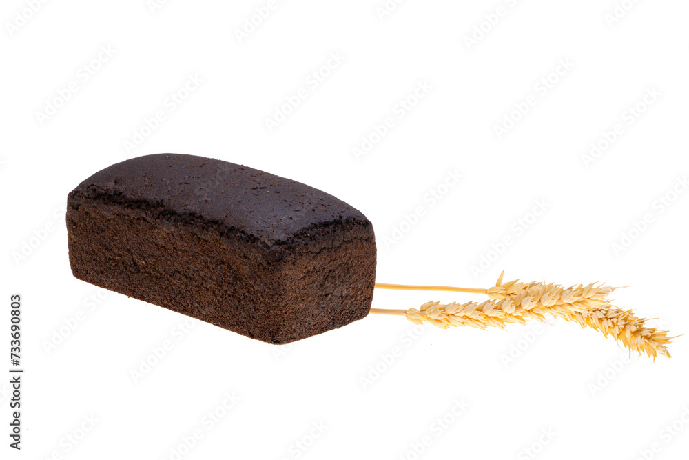 Poster black bread isolated