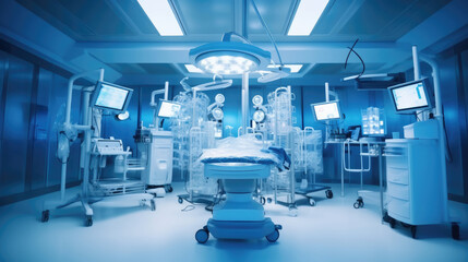 The modern equipment in the operating room
