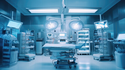 The modern equipment in the operating room