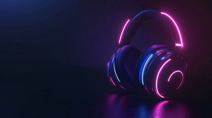 Fototapeta na wymiar Glowing headphone