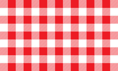 Gingham seamless pattern. Checkered texture for picnic blanket, tablecloth, plaid. Fabric geometric background, retro textile design. Vector illustration.