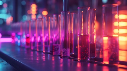 Neon Glow of Science - obrazy, fototapety, plakaty