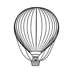 Naklejka premium Hot air balloon outline coloring page illustration for children and adult