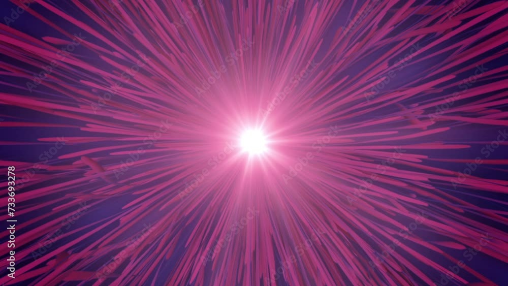 Aufkleber Colorful loop animation of a sinuous lines floating to the sides. 3d rendering