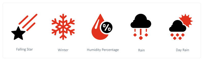 falling, star, winter and humidity percentage