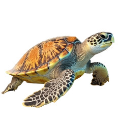 Fototapeta premium Hawksbill Sea Turtle PNG Cutout, Generative AI