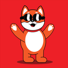 Kawai Shiba Inu character. Cute animal character with various expressions. Shiba Inu 