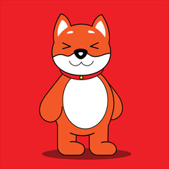 Kawai Shiba Inu character. Cute animal character with various expressions. Shiba Inu 
