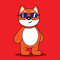 Kawai Shiba Inu character. Cute animal character with various expressions. Shiba Inu 