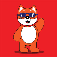 Kawai Shiba Inu character. Cute animal character with various expressions. Shiba Inu 