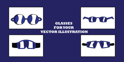 Shoe and glasses aset for your vector illustration. Editable vector illustration. 