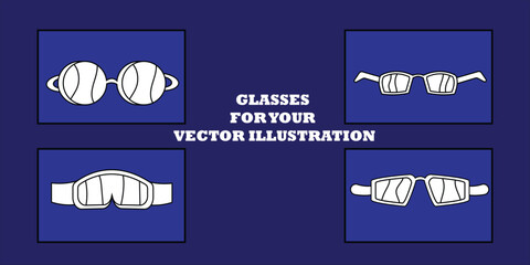Shoe and glasses aset for your vector illustration. Editable vector illustration. 
