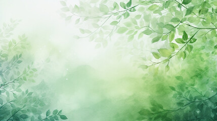 Green watercolor foliage