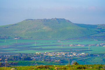 Countryside and the horns of hattin, Mount Arbel