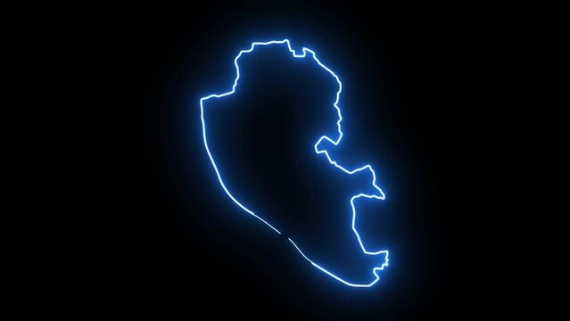 Liverpool map in english with glowing neon effect