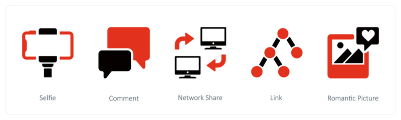 selfie, comment and network share
