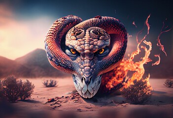 The Consequences of Ignoring Global Warming as an Evil Burning Snake. Generative AI