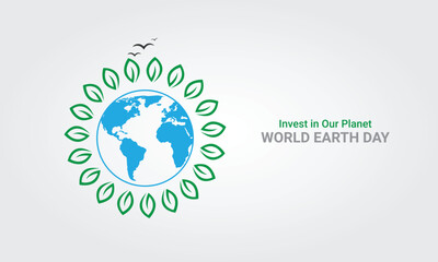 Happy Earth Day. happy earth day banner, poster 3D Illustration.