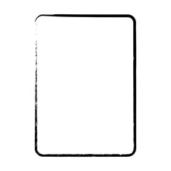 Frame border curved grunge shape icon, vertical rectangle decorative doodle element for design in vector illustration