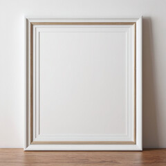 Fototapeta na wymiar White blank photo frame wall art mockup template design
