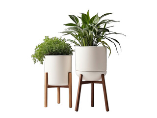 A modern planter with a sleek stand png / transparent