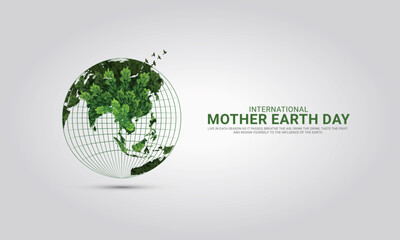 Happy Earth Day. happy earth day banner, poster 3D Illustration.
