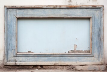 Isolated aged wooden frame on a pastel backdrop, providing a nostalgic touch and plenty of room for text or images..