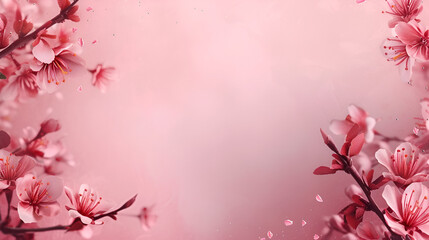 Obraz na płótnie Canvas sakura with free space on pink background with place for text