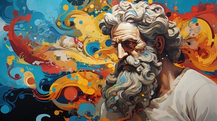 the philosopher Homer in contemporary art - obrazy, fototapety, plakaty