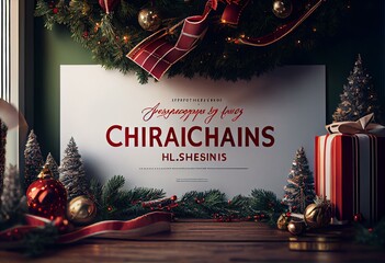 Christmas holidays greeting banner template. Generative AI
