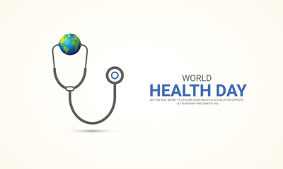 World Health Day. design for banners, posters, and vector art. 3D illustration