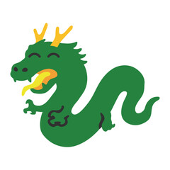 Dragon vector icon, a mythical creature resembling a giant reptile found in the folklore of many cultures.Isolated Chinese New Year, St. George's Day, medieval and fantasy sign design.