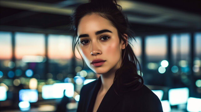 Portrait of a Young Business Woman in the Office