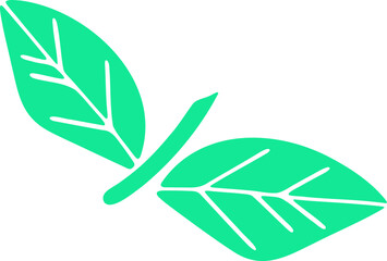 Flower stem hand drawing design element. Flower stem silhouette illustration.