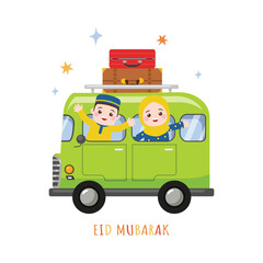 Cute boy and girl rides car for homecoming