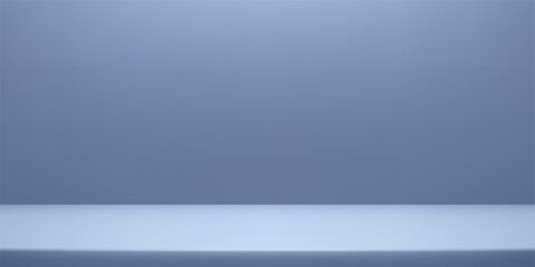 Empty blue grey studio room background. Space for selling products on the website. Vector illustration.