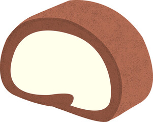 둥근 롤케이크-크림-초코