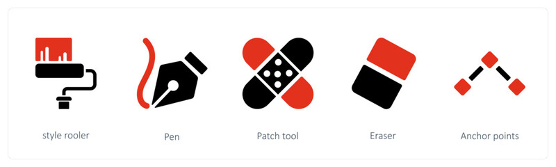 style roller, Pen, Patch tool