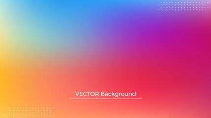 Smooth and blurry colorful gradient mesh background. Modern bright rainbow colors. Easy editable soft colored vector banner template. Premium quality