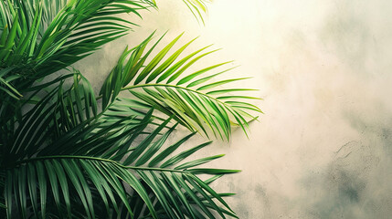 Green leaves palm isolated on white background for montage product display or design - obrazy, fototapety, plakaty