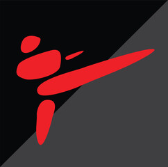 the arrangement of stones forms martial arts movements Logo Vector