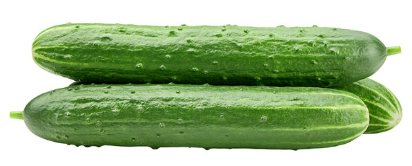 Cucumber isolated on white background, full depth of field