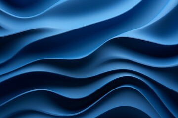 Three-Dimensional Render of Blue Wavy Pattern