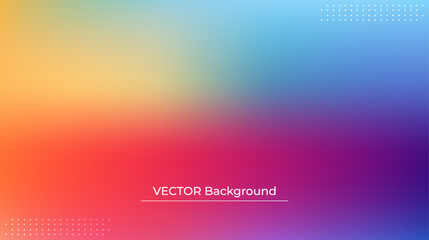 Smooth and blurry colorful gradient mesh background. Modern bright rainbow colors. Easy editable soft colored vector banner template. Premium quality