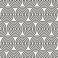 Vector seamless pattern. Simple swatch with parts of rings. Abstract geometric background.