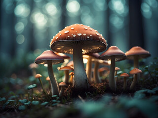  Magical and fantasy mushroom macro photography in a fantasy forest